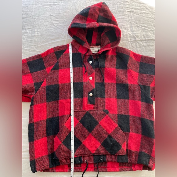Vintage 70’s wool cropped Buffalo plaid pullover jacket - Picture 6 of 8